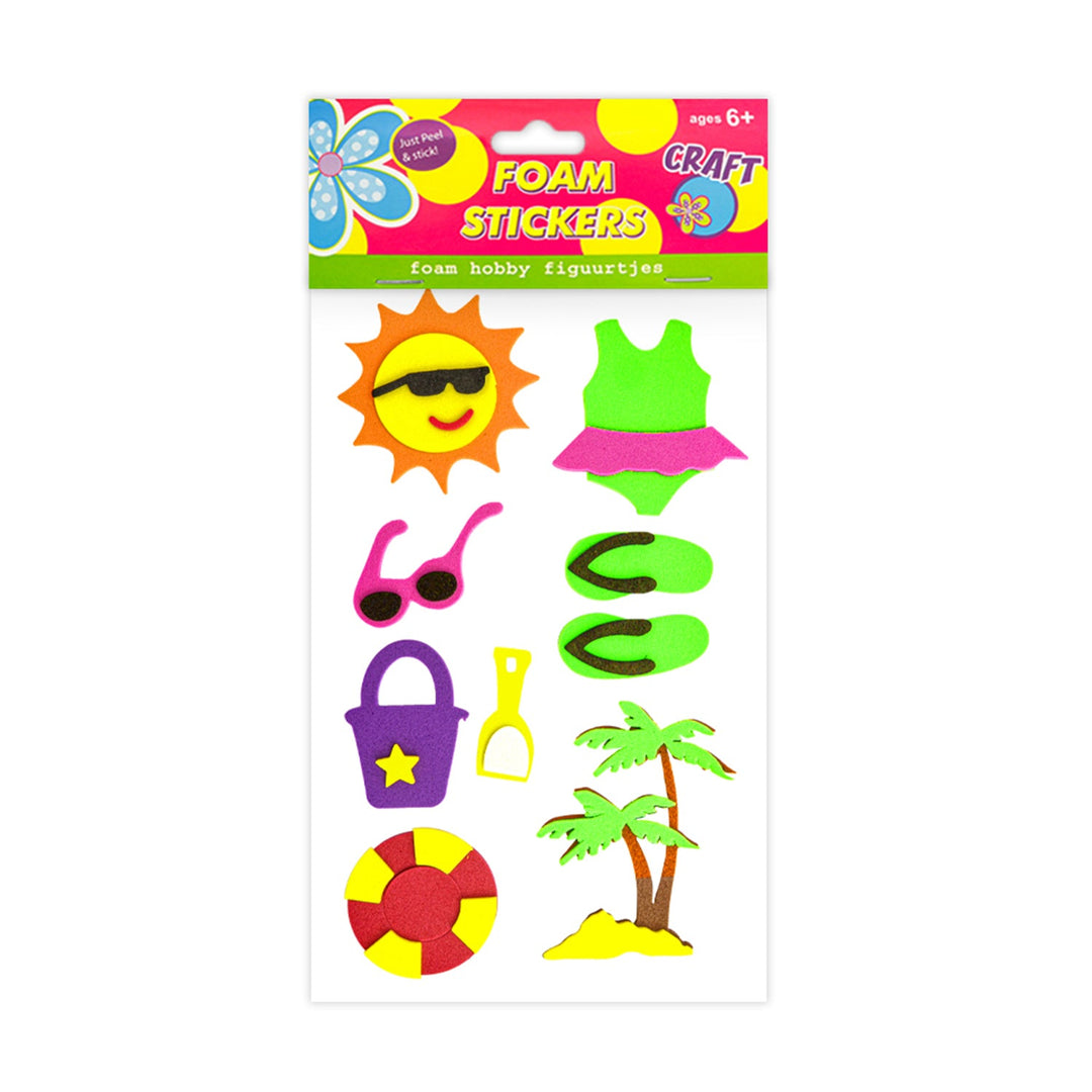 Foam Stickers with Adhesive, Beach Style, 9 pcs,   10-Pack