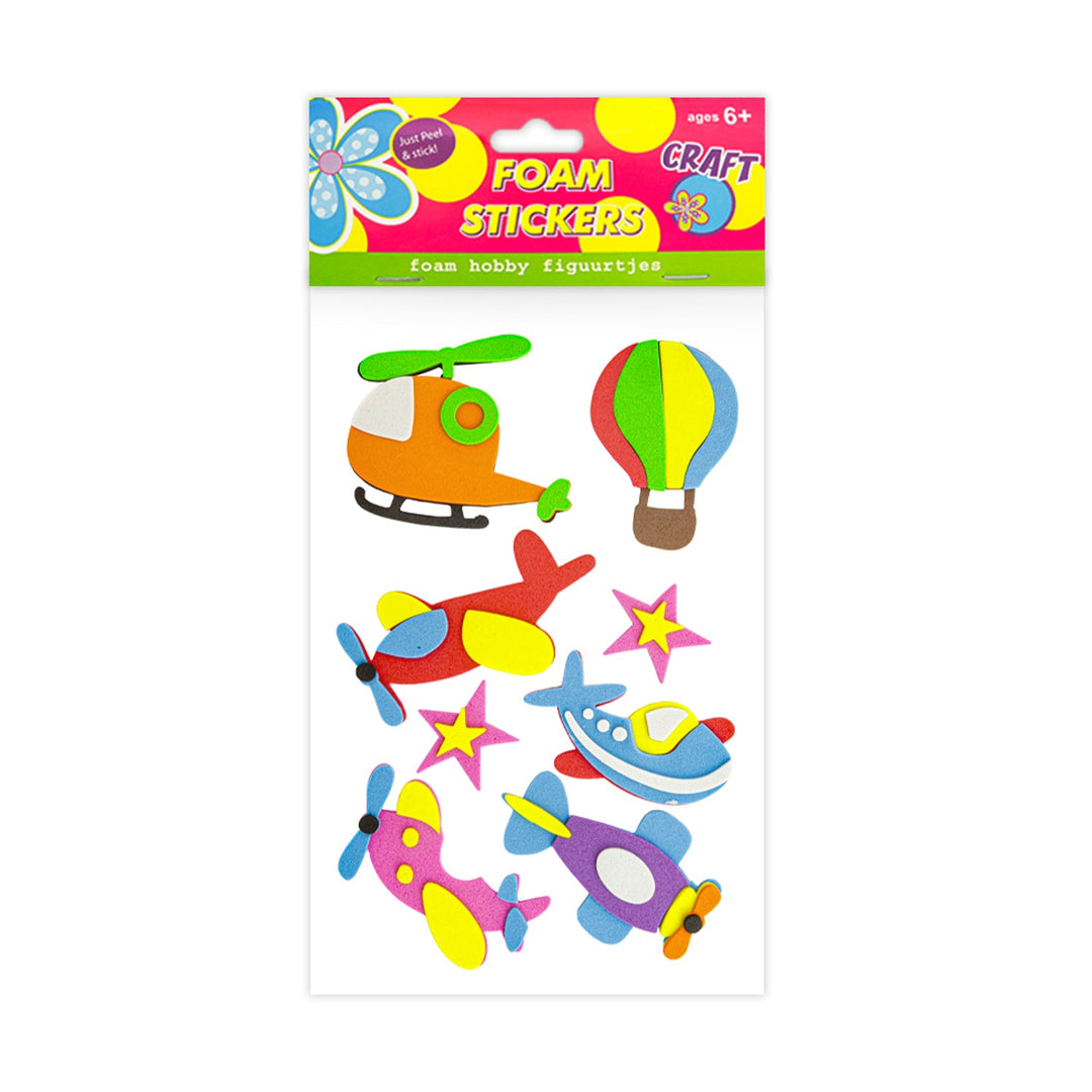 Foam Stickers with Adhesive, Aircraft style, 8 pcs,   12-Pack