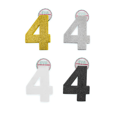 Foamy Numbers with Glitter, Various Colors, (5 3/8 x 4 in)
