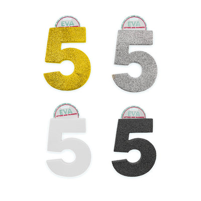 Foamy Numbers with Glitter, Various Colors, (5 3/8 x 4 in)