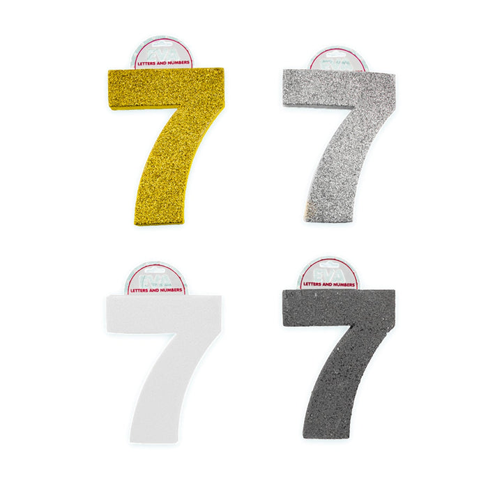 Foamy Numbers with Glitter, Various Colors, (5 3/8 x 4 in)