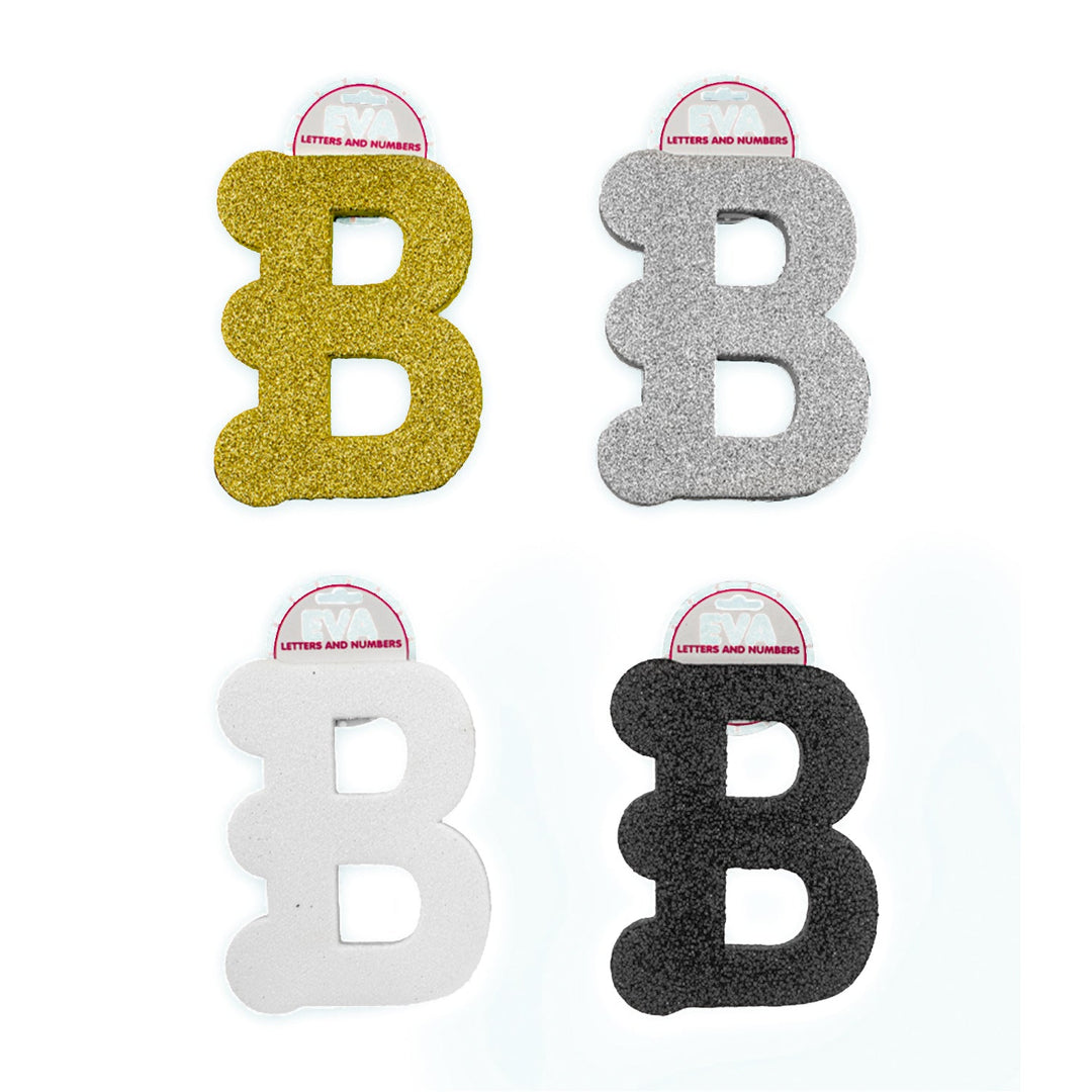 Foamy Glitter Letters, A to Z, 5 x 4 inches, 12 pcs