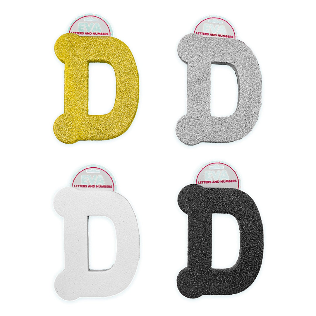 Foamy Glitter Letters, A to Z, 5 x 4 inches, 12 pcs