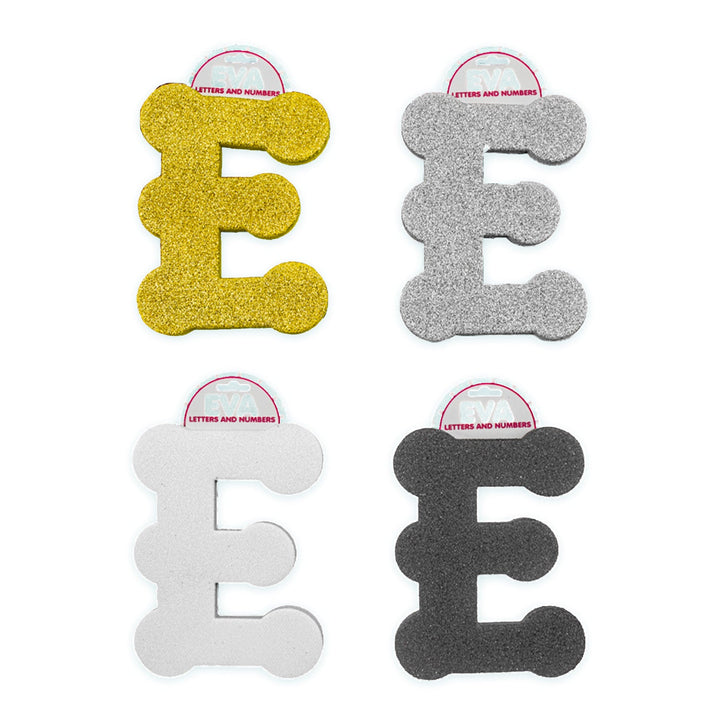 Foamy Glitter Letters, A to Z, 5 x 4 inches, 12 pcs