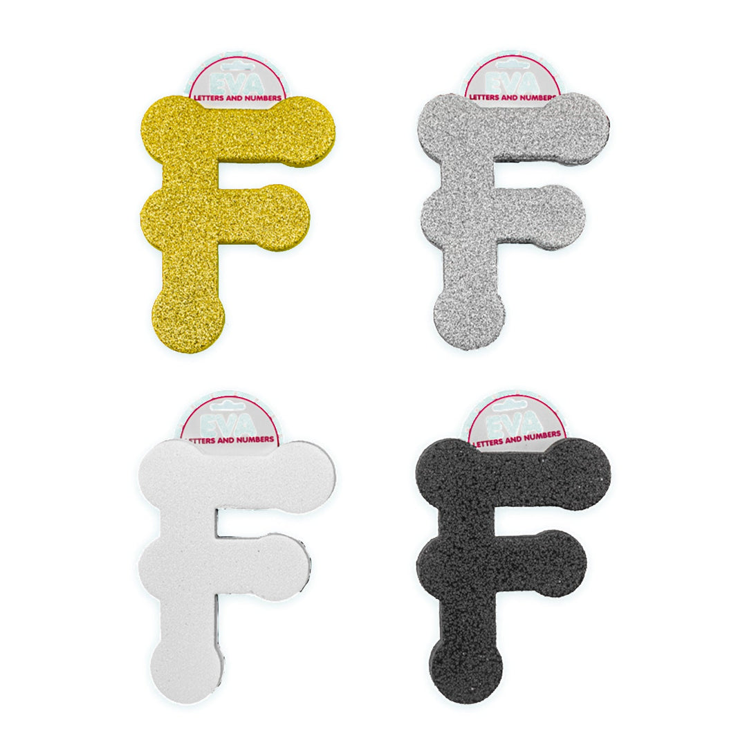 Foamy Glitter Letters, A to Z, 5 x 4 inches, 12 pcs