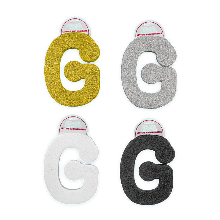 Foamy Glitter Letters, A to Z, 5 x 4 inches, 12 pcs