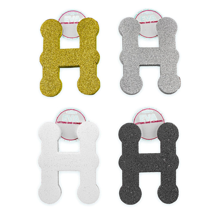 Foamy Glitter Letters, A to Z, 5 x 4 inches, 12 pcs