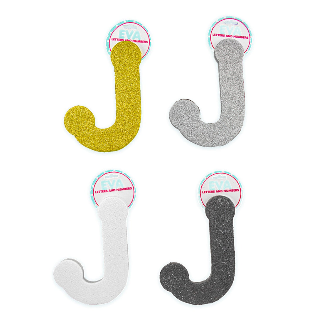 Foamy Glitter Letters, A to Z, 5 x 4 inches, 12 pcs