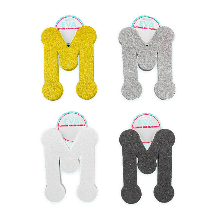 Foamy Glitter Letters, A to Z, 5 x 4 inches, 12 pcs