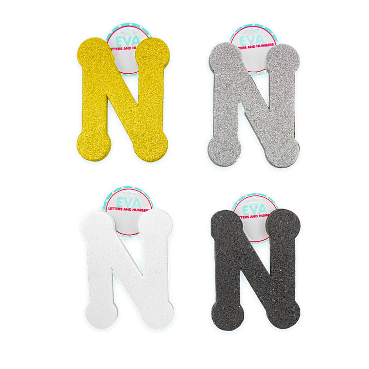 Foamy Glitter Letters, A to Z, 5 x 4 inches, 12 pcs