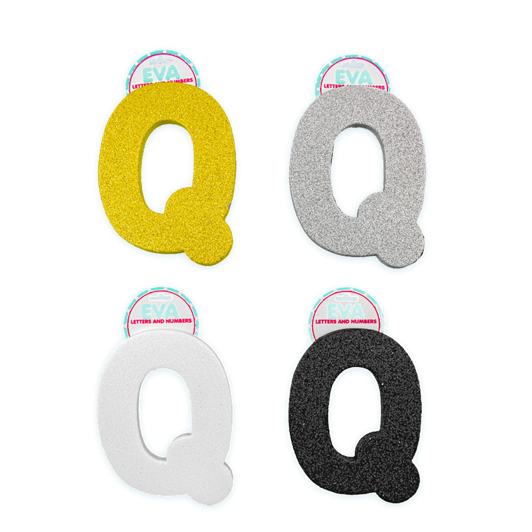 Foamy Glitter Letters, A to Z, 5 x 4 inches, 12 pcs