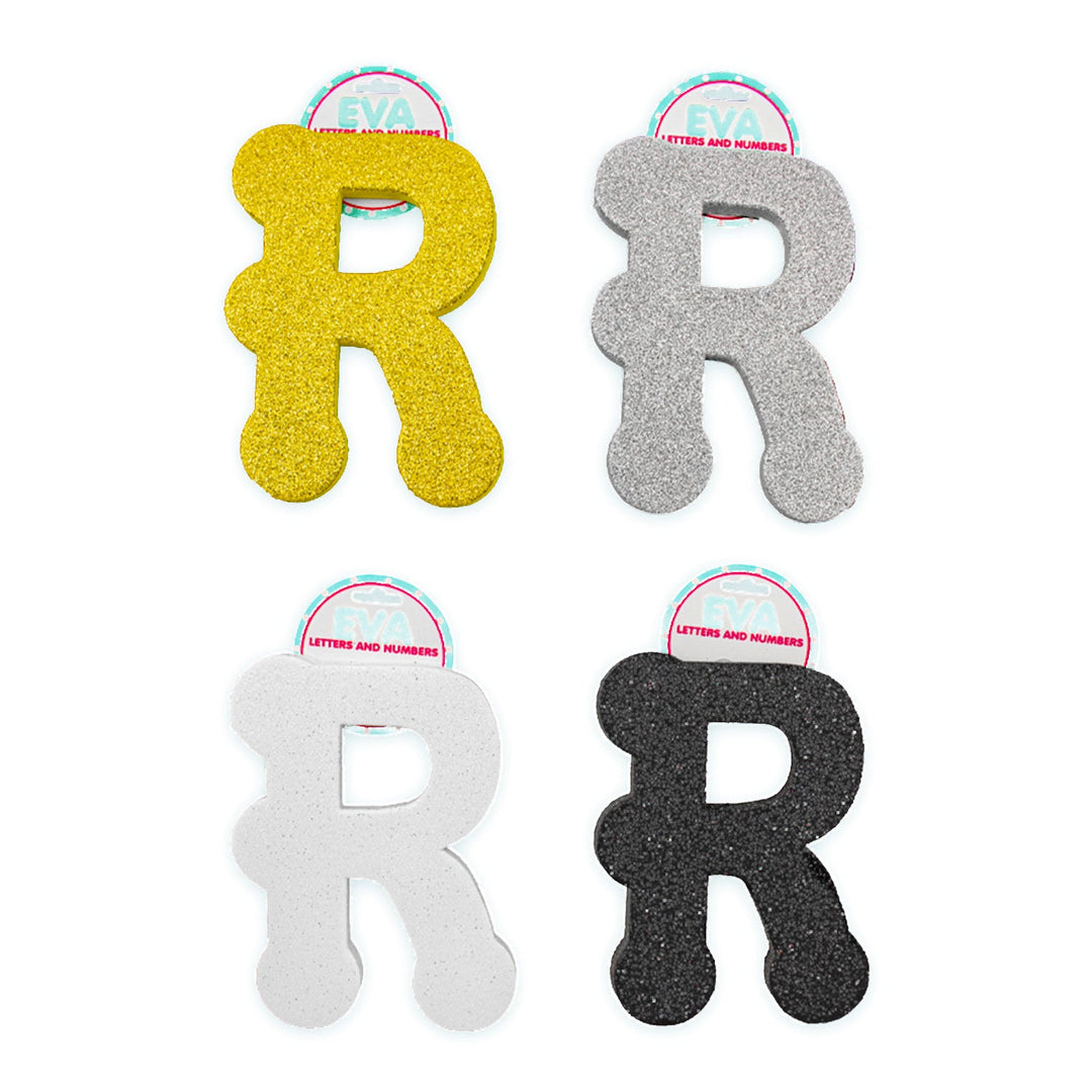 Foamy Glitter Letters, A to Z, 5 x 4 inches, 12 pcs