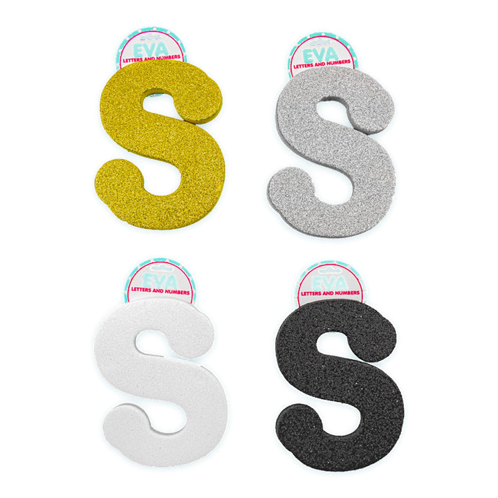 Foamy Glitter Letters, A to Z, 5 x 4 inches, 12 pcs