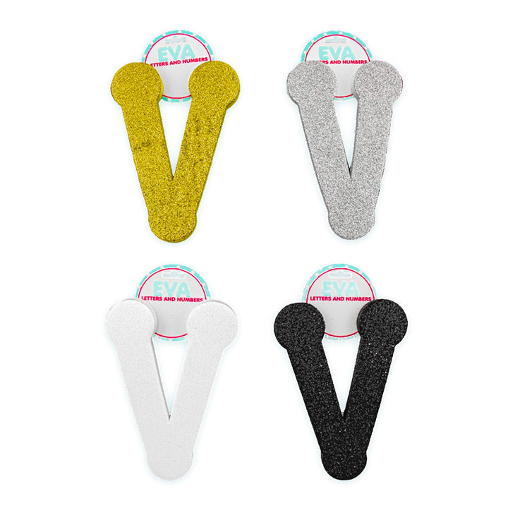 Foamy Glitter Letters, A to Z, 5 x 4 inches, 12 pcs