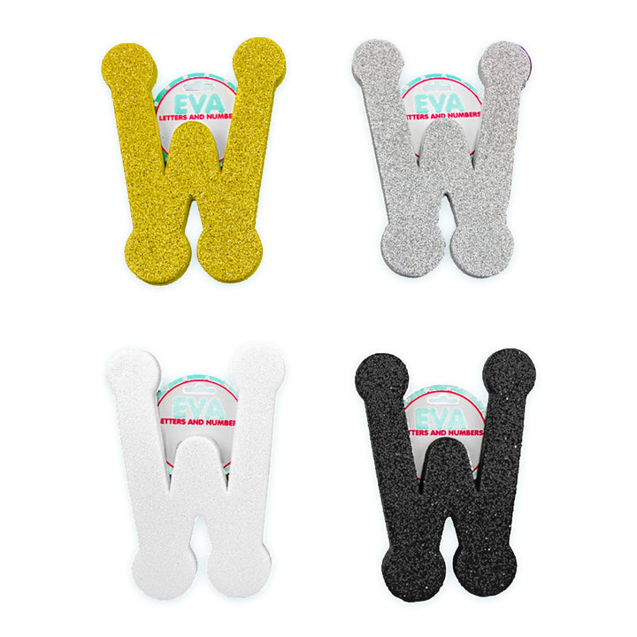 Foamy Glitter Letters, A to Z, 5 x 4 inches, 12 pcs