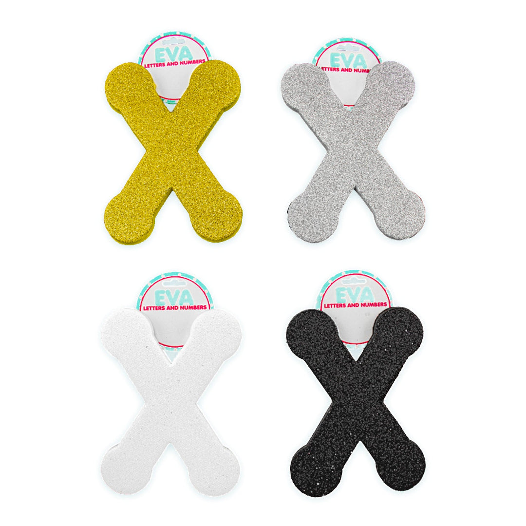 Foamy Glitter Letters, A to Z, 5 x 4 inches, 12 pcs