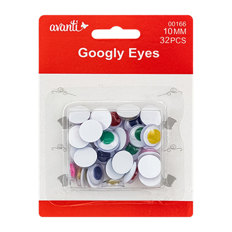 Avanti Round Plastic Googly Eyes, Wiggly Eyes (Assorted sizes and colors),   12-Pack