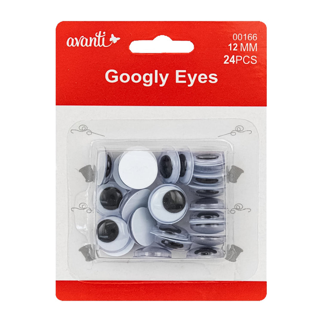 Avanti Round Plastic Googly Eyes, Wiggly Eyes (Assorted sizes and colors)