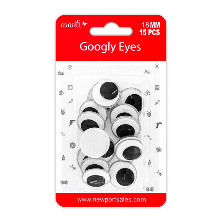 Avanti Round Plastic Googly Eyes, Wiggly Eyes (Assorted sizes and colors)