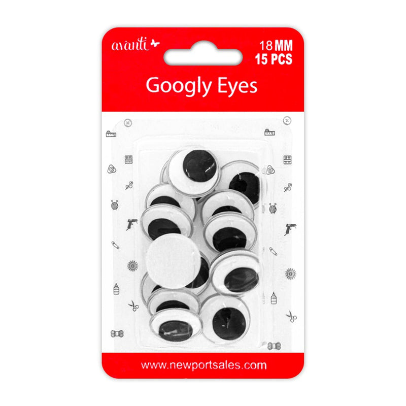 Avanti Round Plastic Googly Eyes, Wiggly Eyes (Assorted sizes and colors),   12-Pack