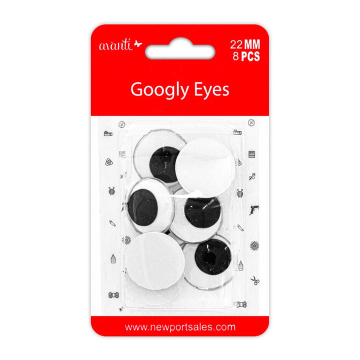 Avanti Round Plastic Googly Eyes, Wiggly Eyes (Assorted sizes and colors)