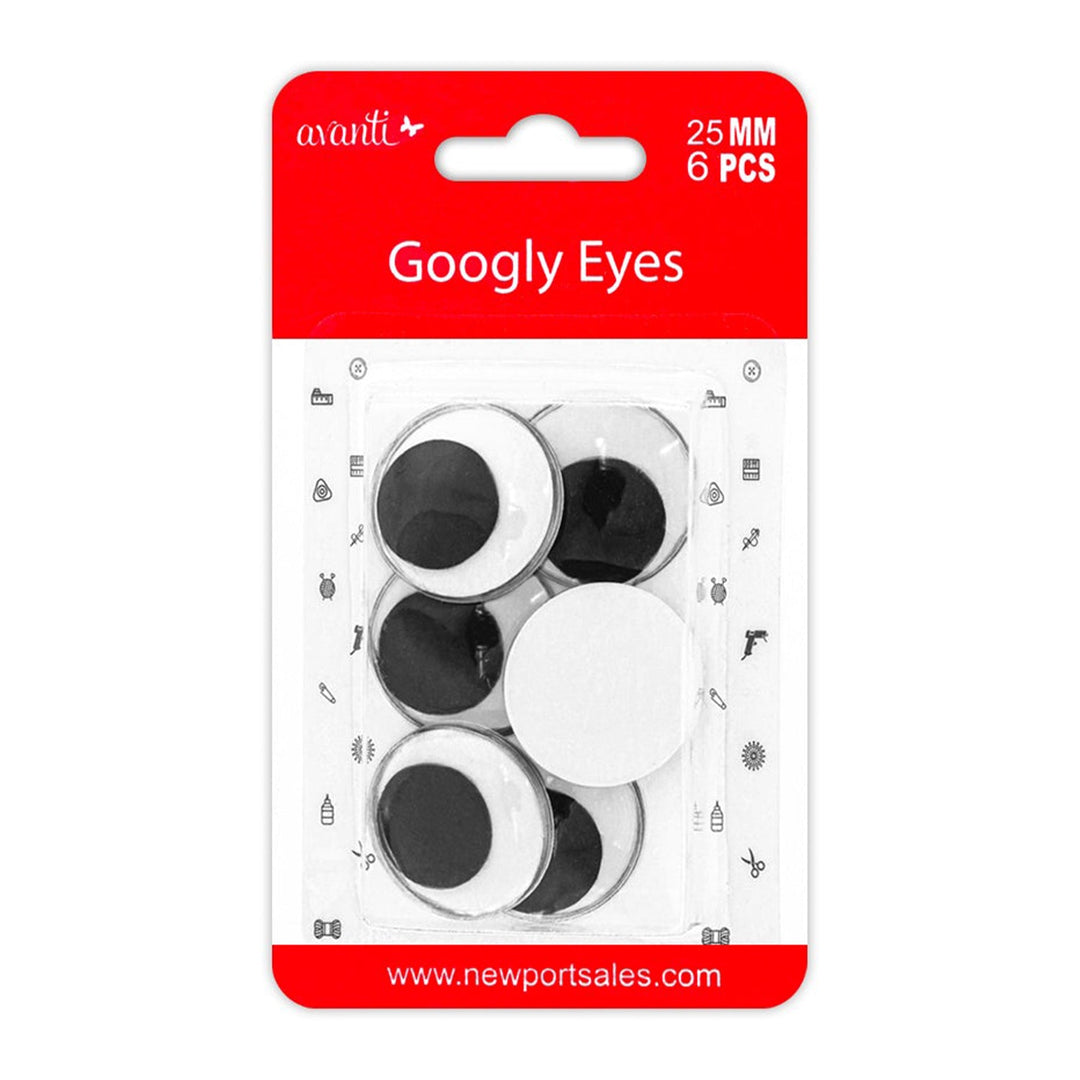 Avanti Round Plastic Googly Eyes, Wiggly Eyes (Assorted sizes and colors)