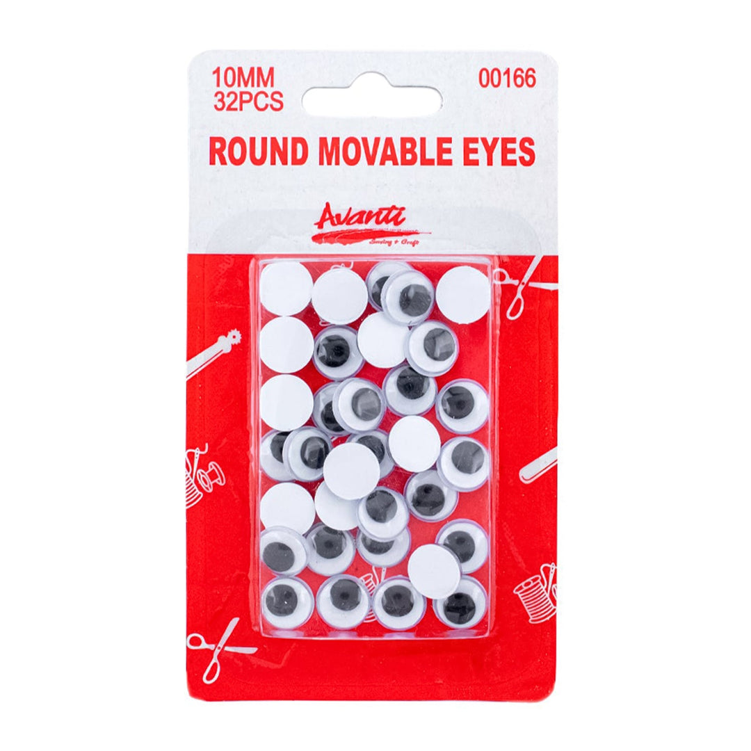 Avanti Round Plastic Googly Eyes, Wiggly Eyes (Assorted sizes and colors)