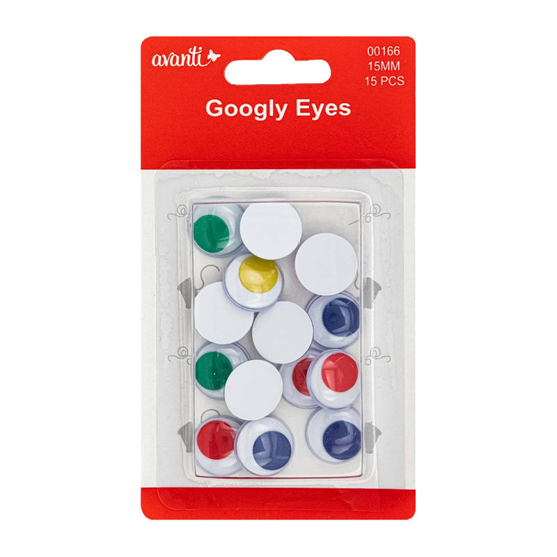 Avanti Round Plastic Googly Eyes, Wiggly Eyes (Assorted sizes and colors)