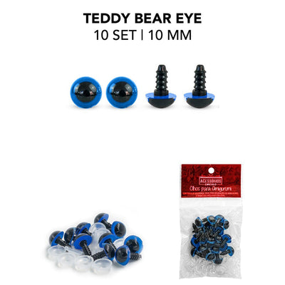 Círculo Plastic Eyes with Safety Washers, Teddy Bear & Craft Doll's Eyes, Assorted,   10-Pack