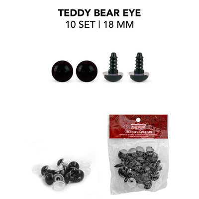 Círculo Plastic Eyes with Safety Washers, Teddy Bear & Craft Doll's Eyes, Assorted,   10-Pack