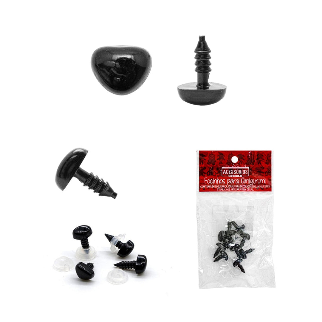 Círculo Plastic Nose with Safety Washers Teddy Bear or Craft Doll Nose, A,   10-Pack