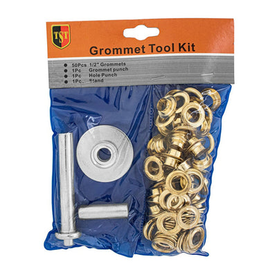 Grommet Eyelets Tool Kit, Grommet Setting Tool and 53 Sets Grommets Eyelets, 1/2 Inc,   12-Pack