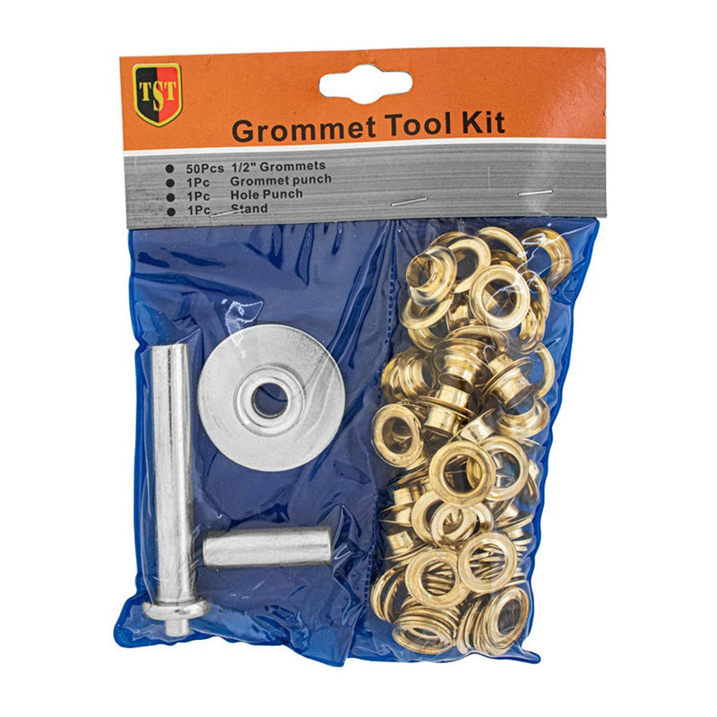 Grommet Eyelets Tool Kit, Grommet Setting Tool and 53 Sets Grommets Eyelets, 1/2 Inc
