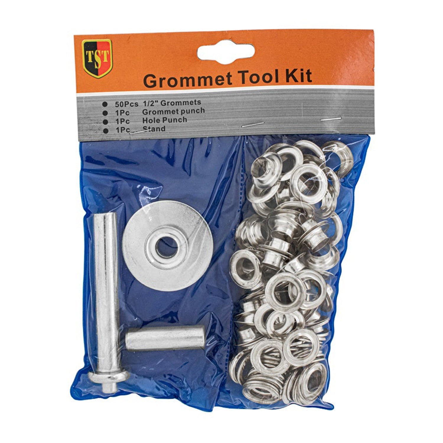 Grommet Eyelets Tool Kit, Grommet Setting Tool and 53 Sets Grommets Eyelets, 1/2 Inc, 12-Pack Nickel