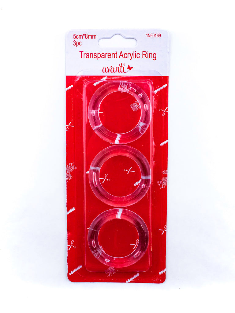 Avanti Clear Acrylic O-Ring, Assorted Sizes – Made in China – Retail