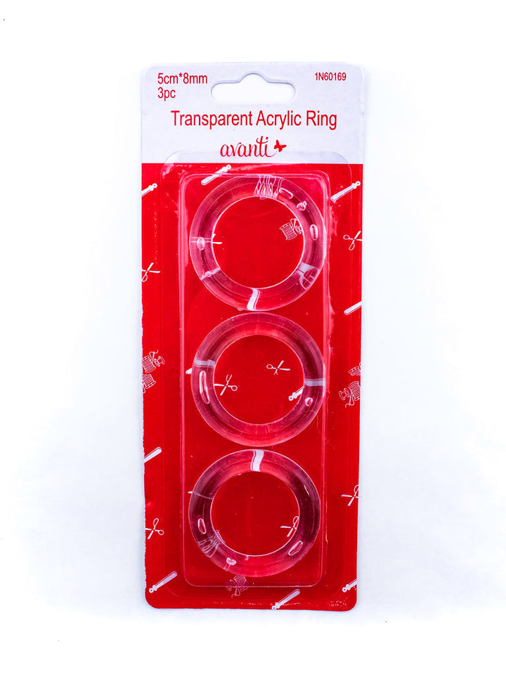 Avanti Clear Acrylic O-Ring, Assorted Sizes – Made in China – Retail