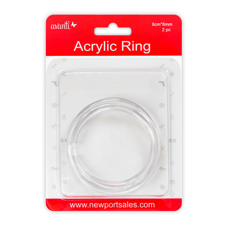 Avanti Clear Acrylic O-Ring, Assorted Sizes – Made in China – Retail