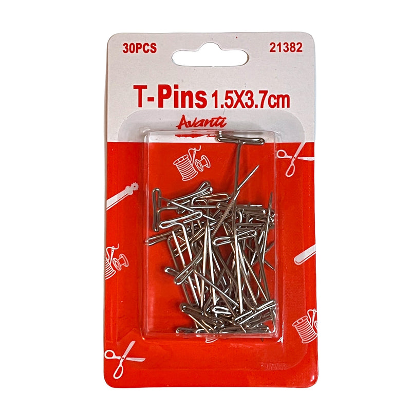 Avanti T-pins for Wigs, Blocking Knitting, Modelling Crafts,    1.5 inches -,   12-Pack