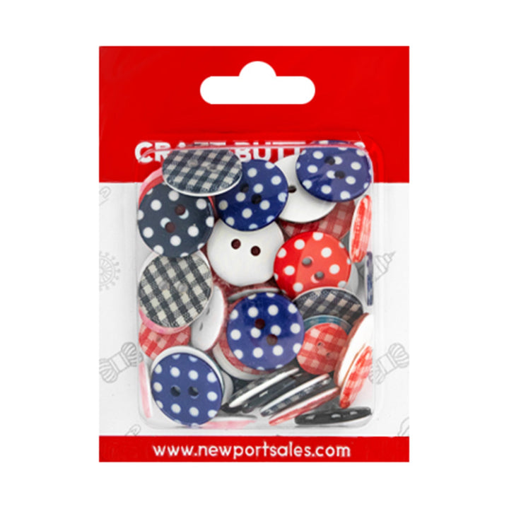 Fancy Round Assorted Buttons, Shape & Colors Variety, 12-Pack