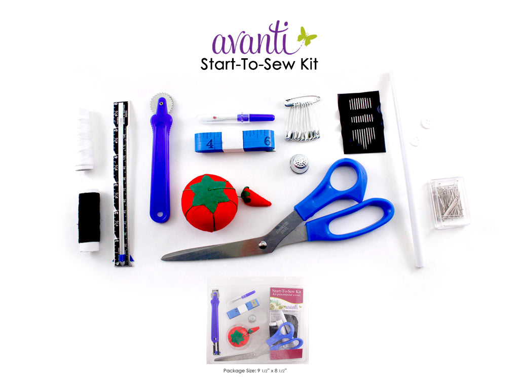 Avanti Beginner’s Sewing Kit Bag – Thread, Needles, Scissors, Pin Cushion, Seam Ripper – 12-Pack – Made in China