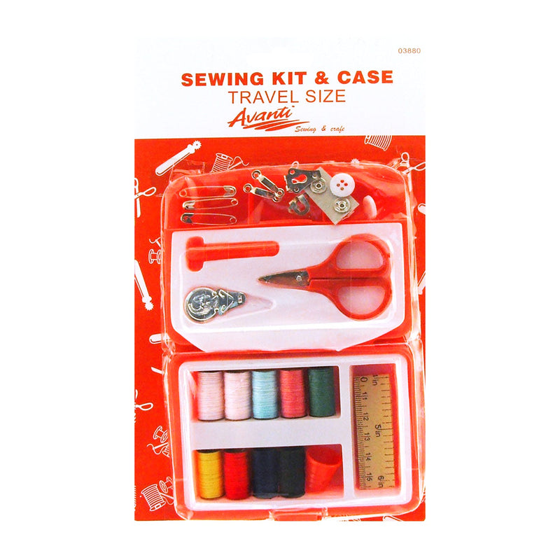 Avanti Sewing Kit,  DIY Sewing Supplies Organizer w/ Mini Scissor, Thimble, Threads,