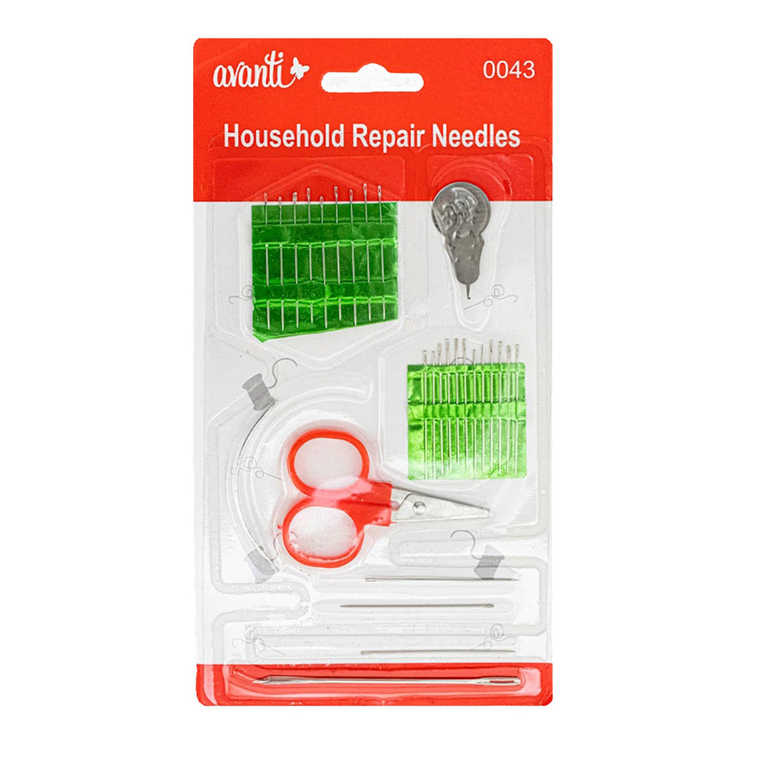 Avanti Household Hand Needles Set – Variety &amp; Curved Needles with Threader – 12-Pack – Made in China