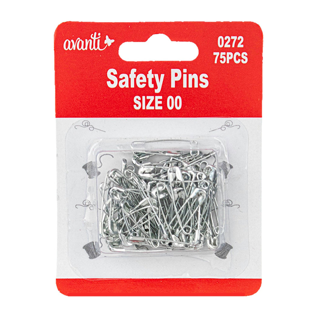 Avanti Safety Pins – 75 pcs Each – 12-Pack (Assorted Sizes & Colors) – Made in China