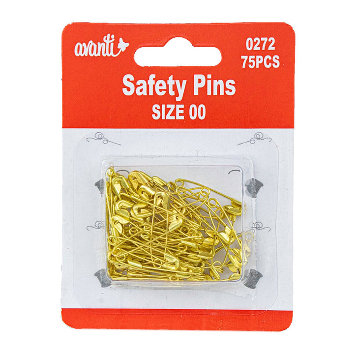 Avanti Safety Pins – 75 pcs Each – 12-Pack (Assorted Sizes & Colors) – Made in China
