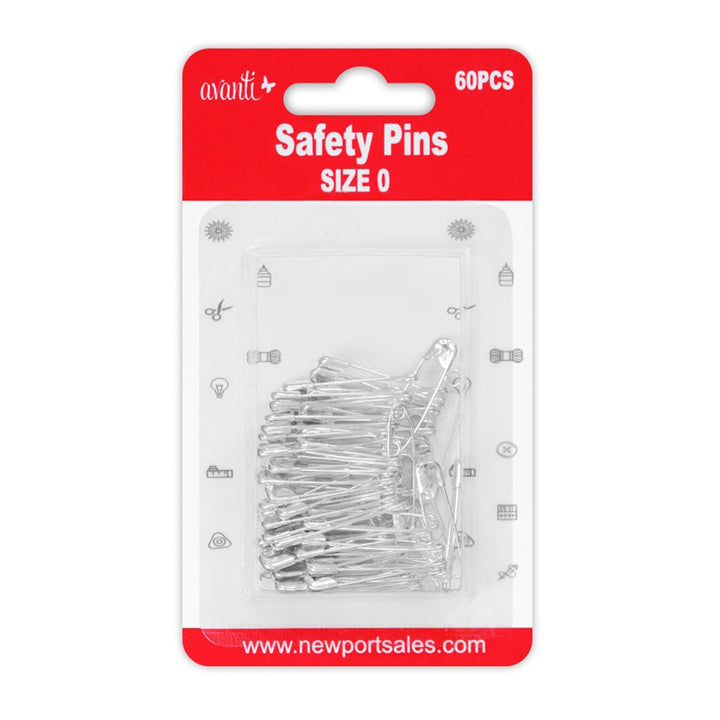Avanti Safety Pins – 75 pcs Each – 12-Pack (Assorted Sizes & Colors) – Made in China
