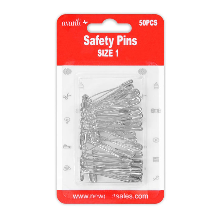 Avanti Safety Pins – 75 pcs Each – 12-Pack (Assorted Sizes & Colors) – Made in China