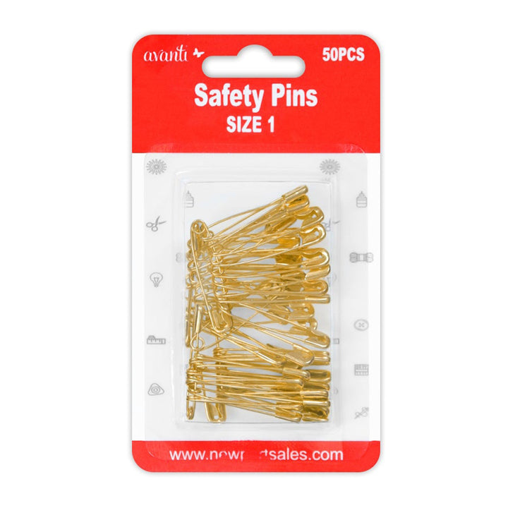 Avanti Safety Pins – 75 pcs Each – 12-Pack (Assorted Sizes & Colors) – Made in China