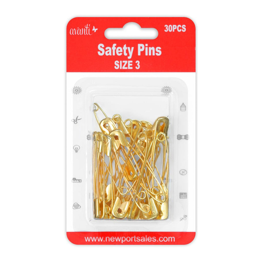 Avanti Safety Pins – 75 pcs Each – 12-Pack (Assorted Sizes & Colors) – Made in China