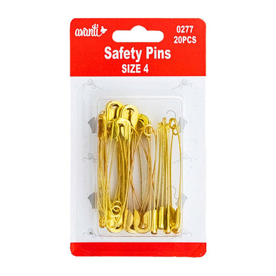Avanti Safety Pins, Nickel Plated Brass, Silver and Gold Colors (Assorted sizes)