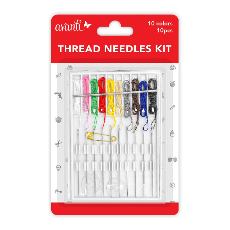 Avanti -  Sew-Quick Threaded Hand Needle Kit. Pre-Threaded Needle (Assorted Co